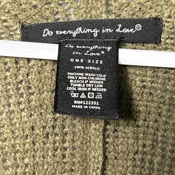 Do Everything In Love One Size Knit Poncho Open Front Cardigan - Picture 2 of 3